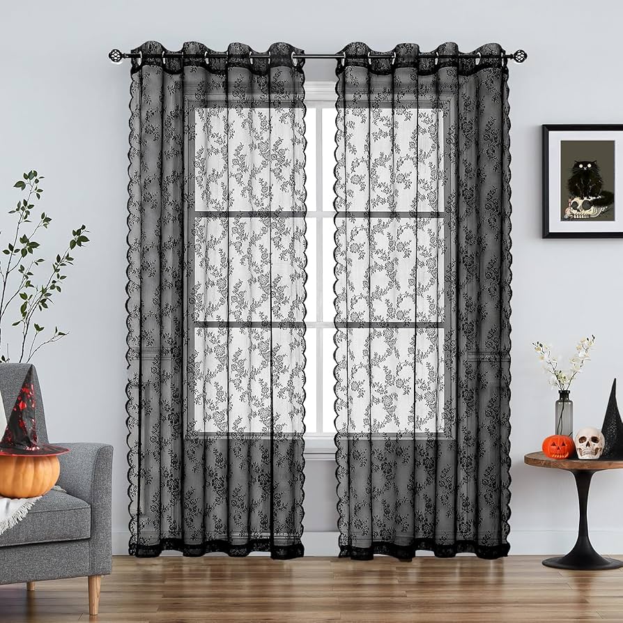 KAZOZ Creation ブラック プリーツカーテン カーテン2枚組 ゼブラ ブラック 100×200×2P （タッセル付き